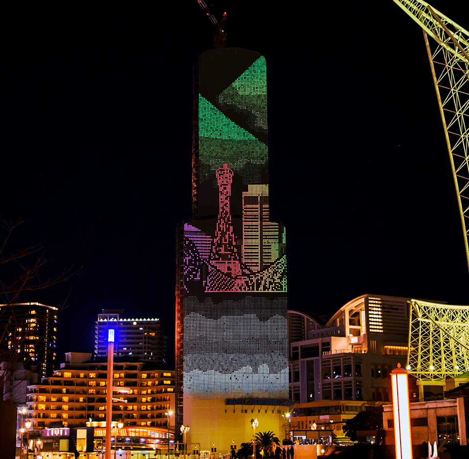 Kobe Port Tower Projection Mapping